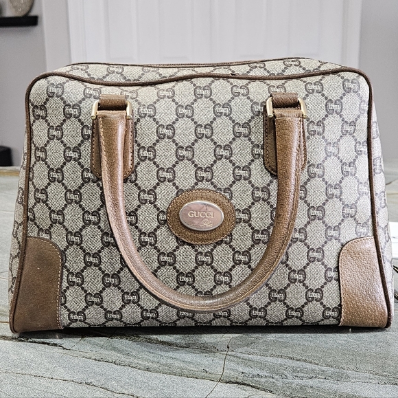 Vintage Gucci Plus GG Supreme Satchel Top Handle Bag 1980s - Picture 6 of 17